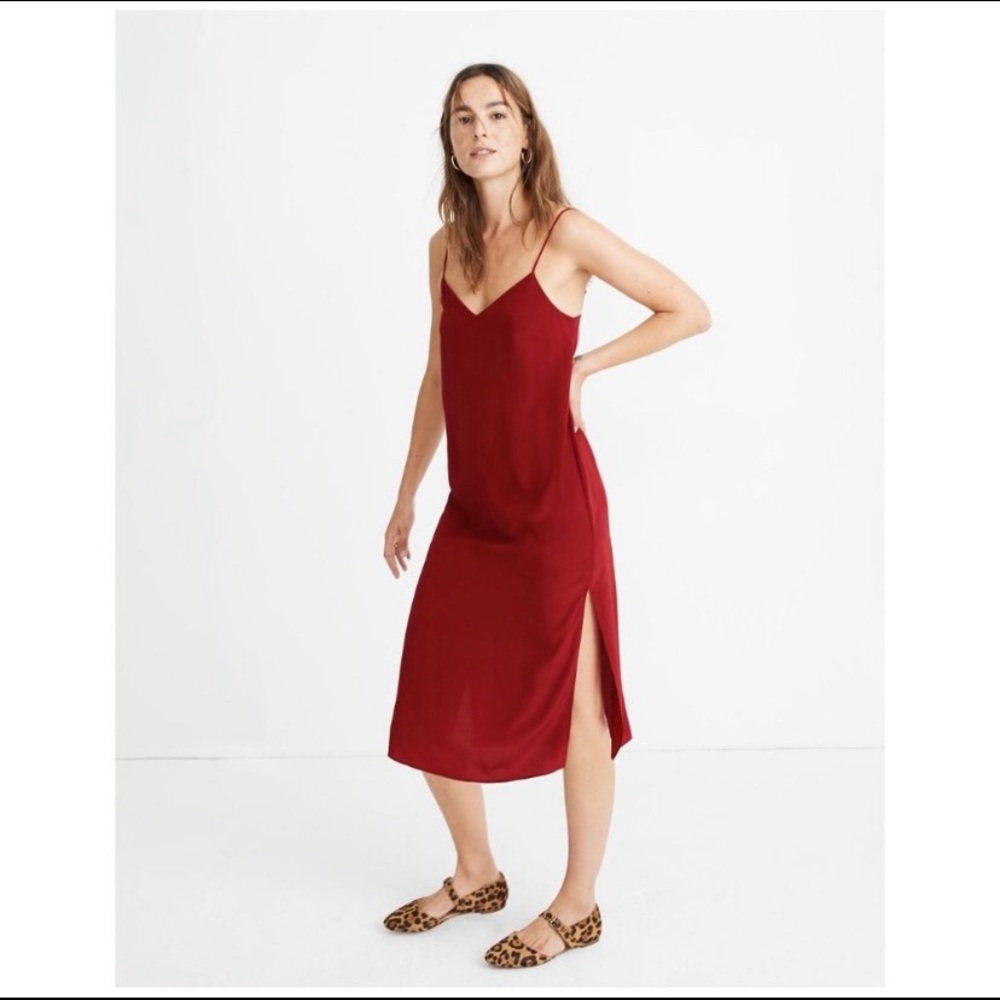 Madewell Silk Eva Side Slit Dress NWT